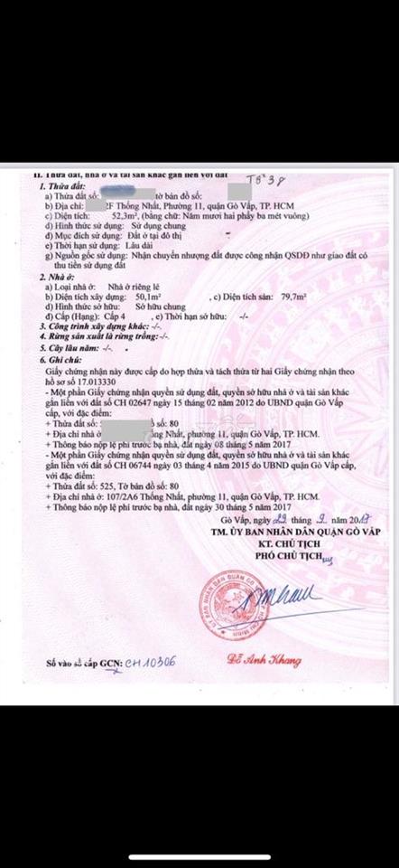 Bán nhà 2 mặt tiền hẻm Thống Nhất, p11, Gò Vấp 