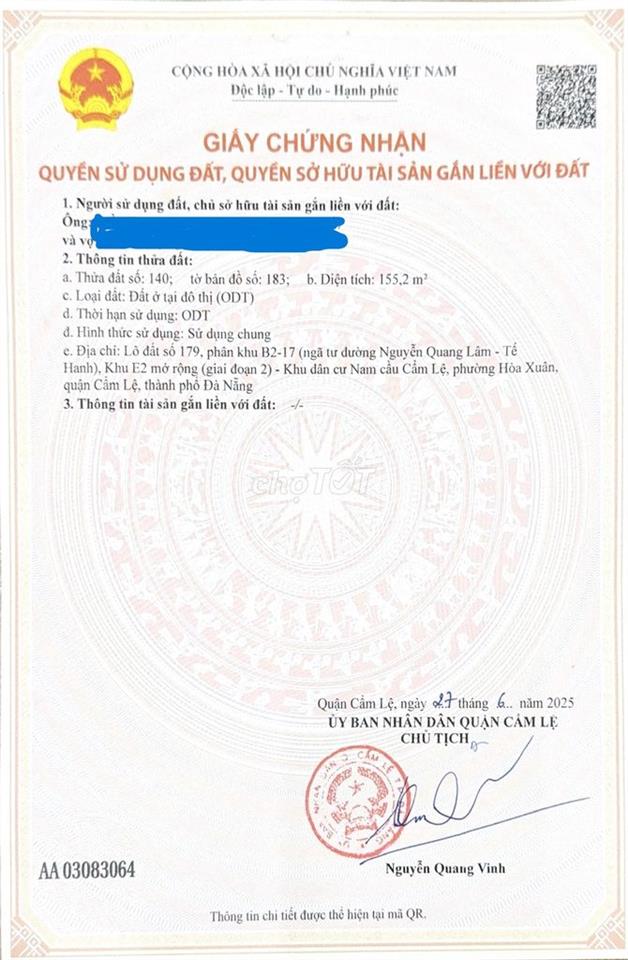 Cần chuyển nhượng nhanh lô đất chính chủ