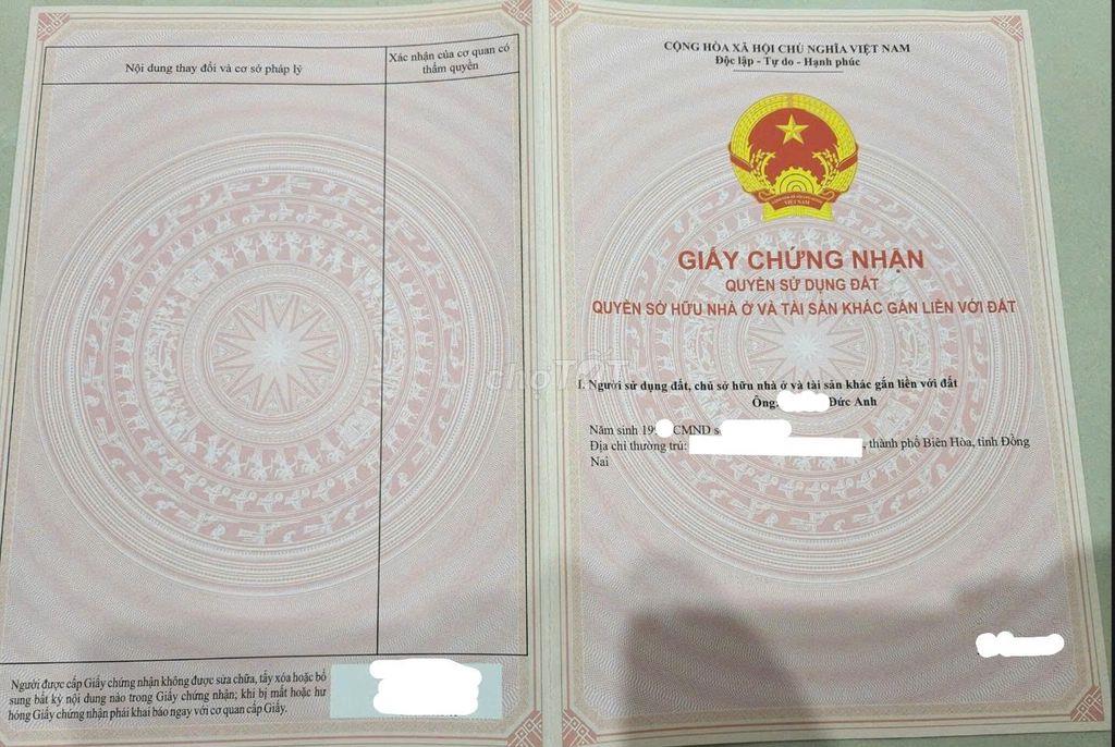Bán đất thổ cư hẻm ba gác, gần trường học, gần Công An Phường Biên Hòa