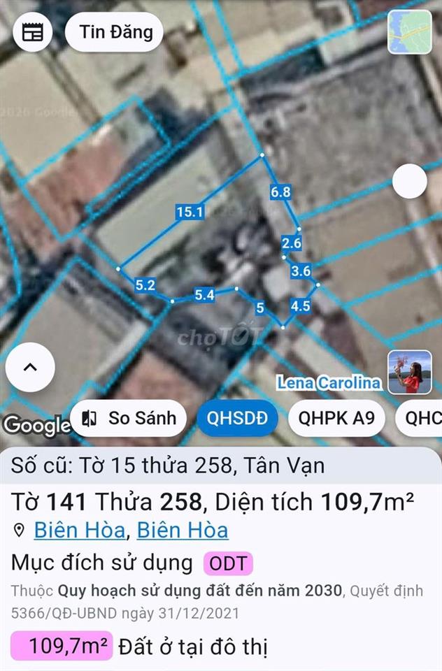Bán đất thổ cư hẻm ba gác, gần trường học, gần Công An Phường Biên Hòa