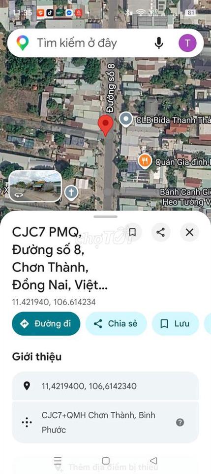 Bán đất mặt tiền 445m² có nhà ki-ốt, Chơn Thành