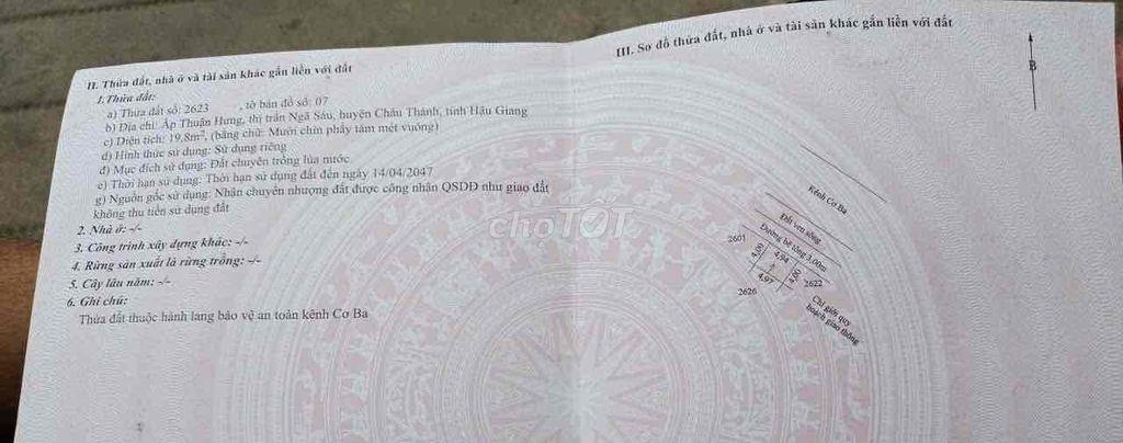đất nền thổ cư hẻm ngã sáu