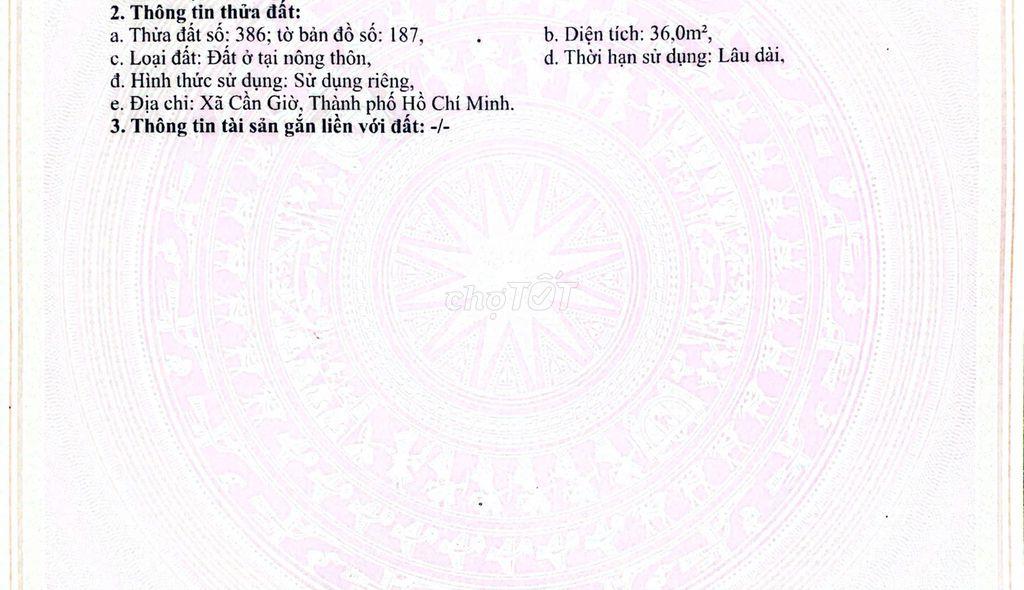 Chính chủ bán nhà đất 112,8m² Cần Giờ – gần Vinhomes ~500m