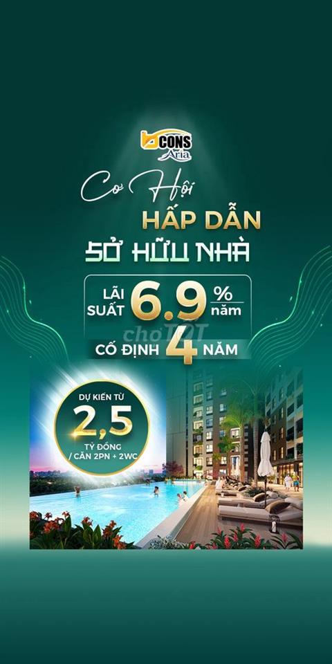 BCONS ARIA – CĂN HỘ CHỈ TỪ 2,6 TỶ ĐỒNG!🔥
