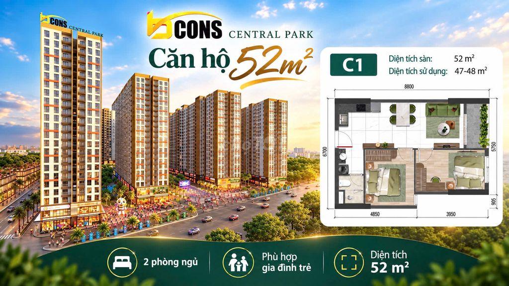 🏡 52M² – KHÔNG CẦN QUÁ LỚN, CHỈ CẦN ĐỦ CHO CẢ NHÀ