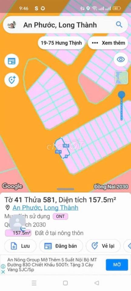 Chính chủ bán lô góc 2 mặt tiền 157.5m2 đất lô góc Thung lũng xanh