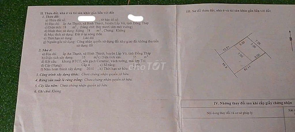 CẦN BÁN GẤP NHÀ CẤP 4 THỔ CƯ - GIÁ TỐT