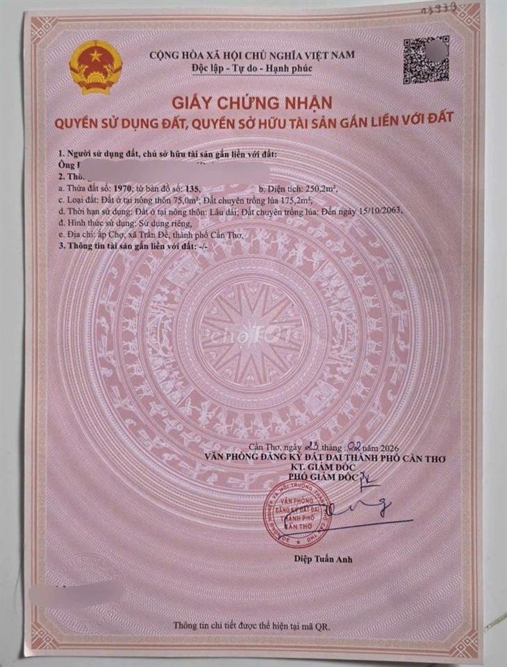 chính chủ cần bán đất mặt tiền tỉnh lộ gần chợ trường học 150m