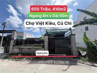Bán đất củ chi 650tr , (  tổng 416m2 đất có MT kinh doanh xã Tân Phú T
