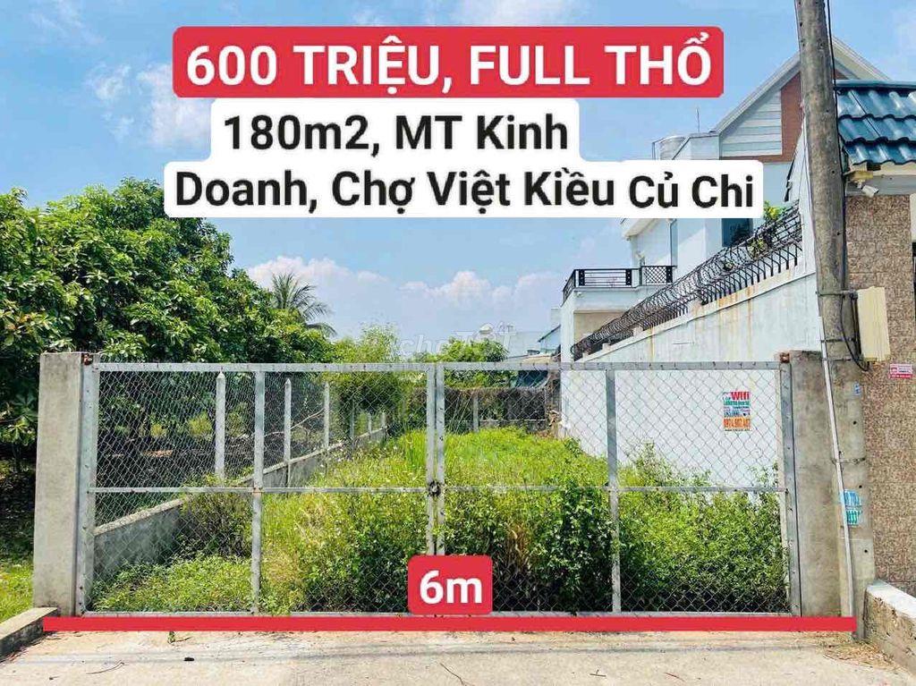 🔥🔥BÁN GẤP ĐẤT 600TRIỆU ,6*30(180m2) FULL THỔ CƯ, MT KINH DOANH, gần ch