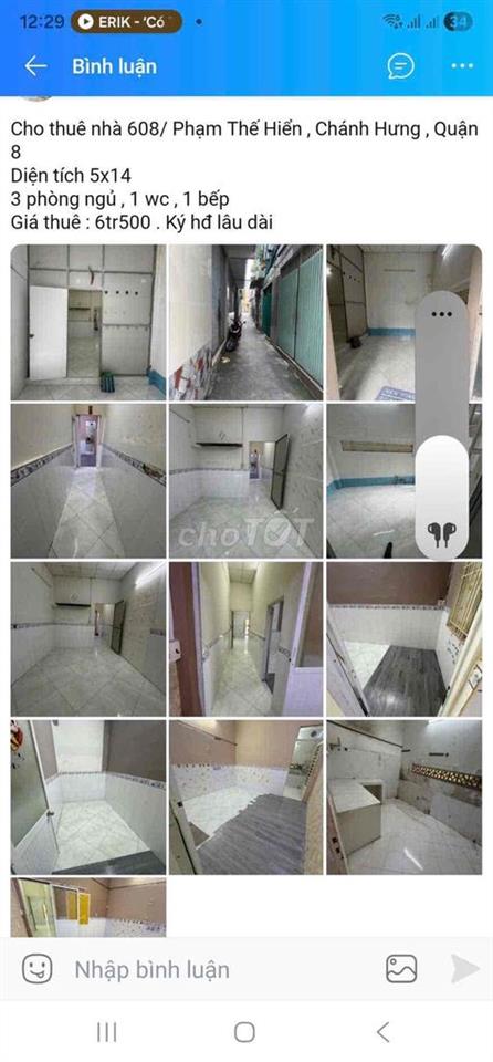 nhà cho thuê chính chủ ko tiếp mg