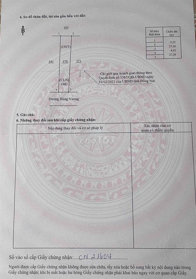 Bán đất mặt tiền xã Phước An Thành Phố Đồng Nai