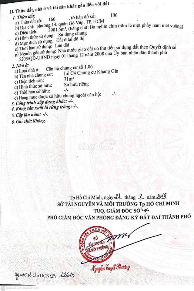 Nhờ  anh em dịch vụ Mình cần bán căn chung cư khang gia có sổ sẵn 71m2