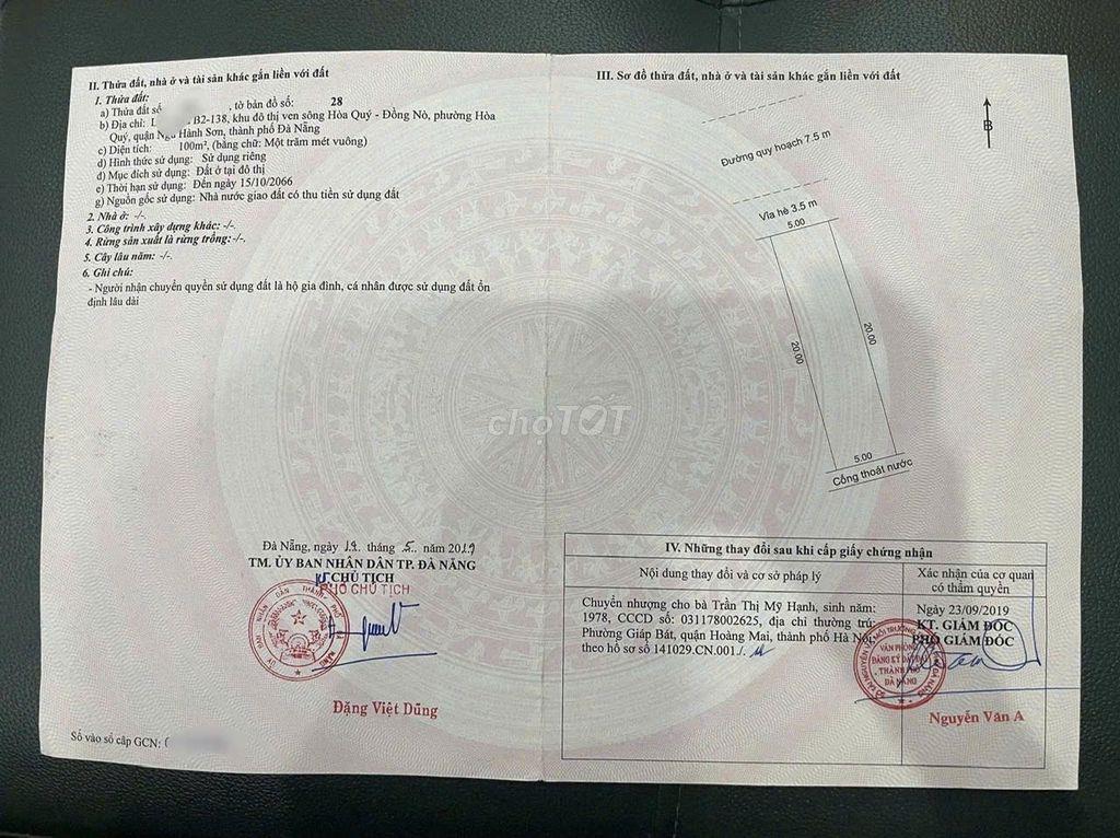 Bán đất Đầm Sen Nam Hòa Xuân B2.138 giá 3.75 Tây Bắc đang cần tiền