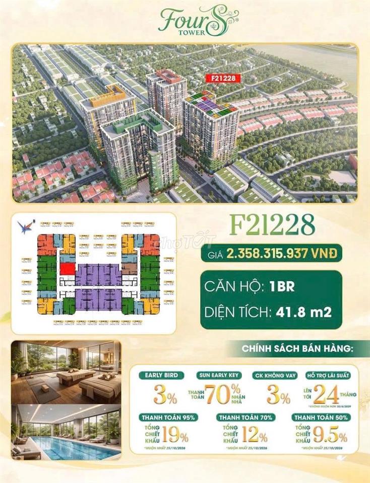 🔥 ĐỘC QUYỀN CĂN HỘ CAO CẤP 1BR FULL GIÁ CHỈ 1.9 TỶ SUN FOURS 🔥