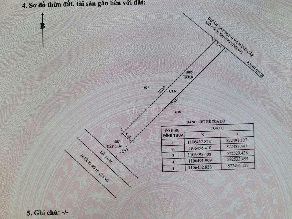 300 m2 đất đường 923