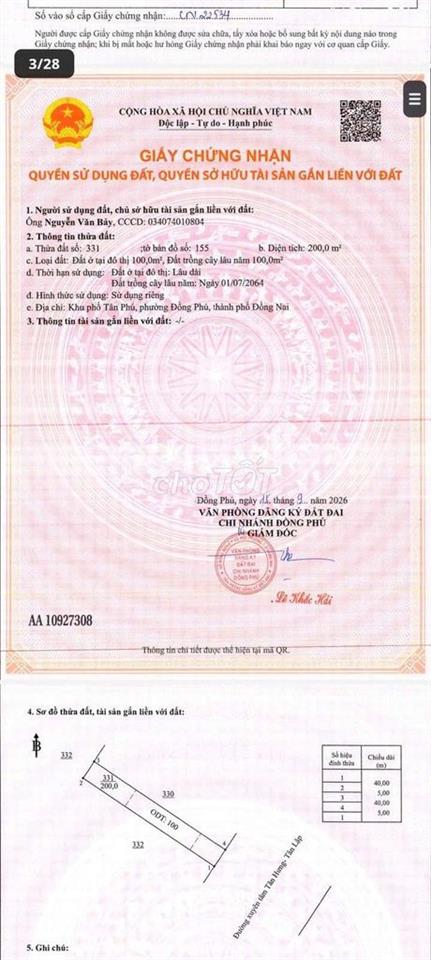 Đất xây tro, kd mặt tiền đuòng 32m ngay kcn Tân Tiến  200m2/350 tr