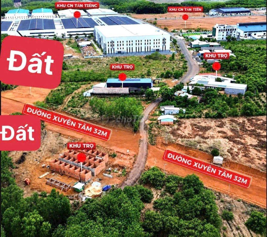 Đất xây tro, kd mặt tiền đuòng 32m ngay kcn Tân Tiến  200m2/350 tr