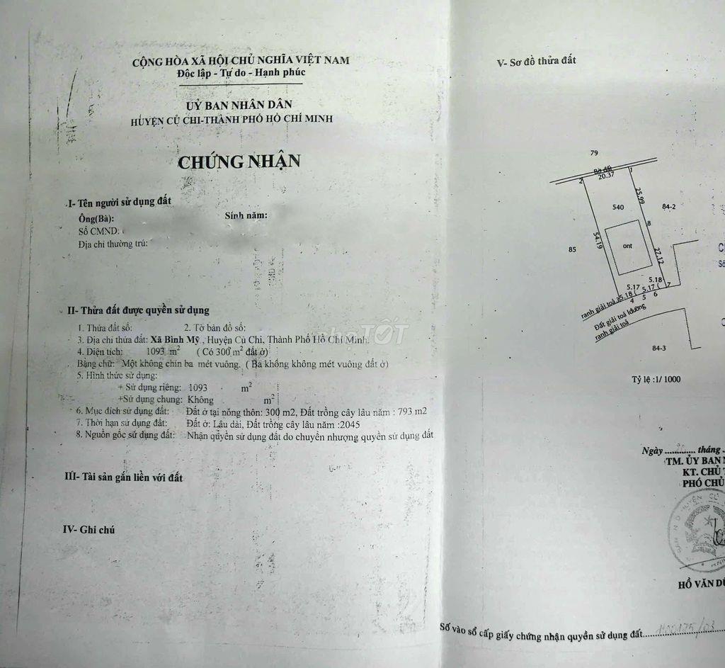 CHÍNH CHỦ BÁN 2 MIẾNG ĐẤT TẠI BÌNH MỸ – CỦ CHI