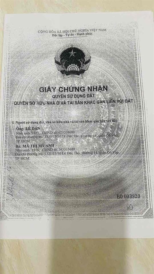 🏡 BÁN NHÀ LÊ ĐỨC THỌ, GÒ VẤP – 64M² – 1 TRỆT 1 LỬNG – VỊ TRÍ ĐẸP, GIÁ