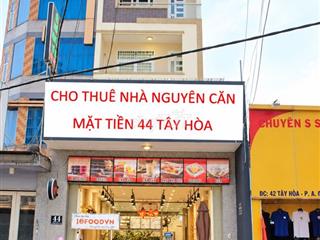CHO THUÊ NGUYÊN CĂN MẶT TIỀN ĐƯỜNG TÂY HÒA 420m2 1TR4L