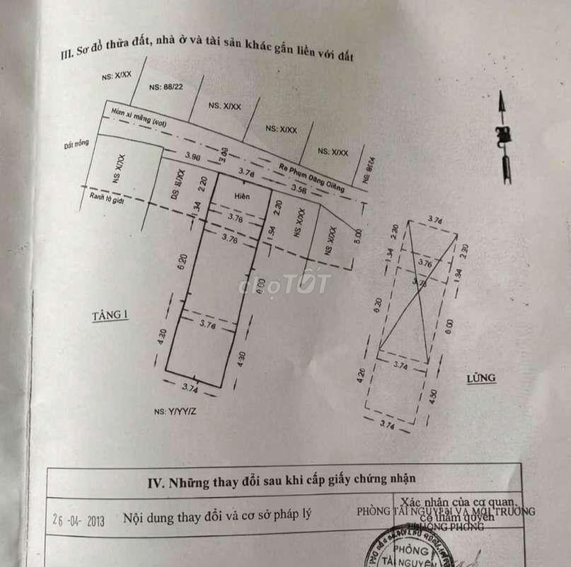 Bán gấp nhà 2 tầng 88/27 Phạm Đăng Giảng, giá 4,99 tỷ ( TL).