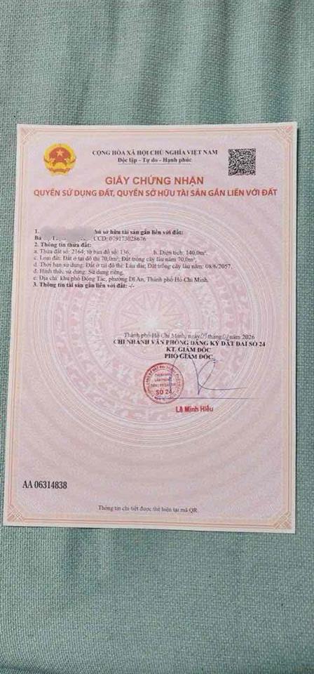 Tôi cần bán lô đất vtri gần chợ di an 1