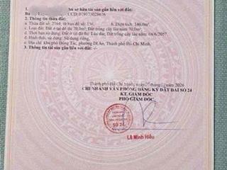 Tôi cần bán lô đất vtri gần chợ di an 1