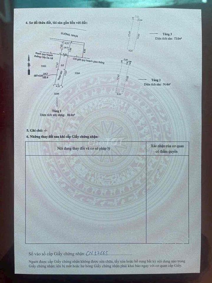 Bán căn nhà mới hoàn thiện 1 tret 2 lầu hoàn công ngay bigc go