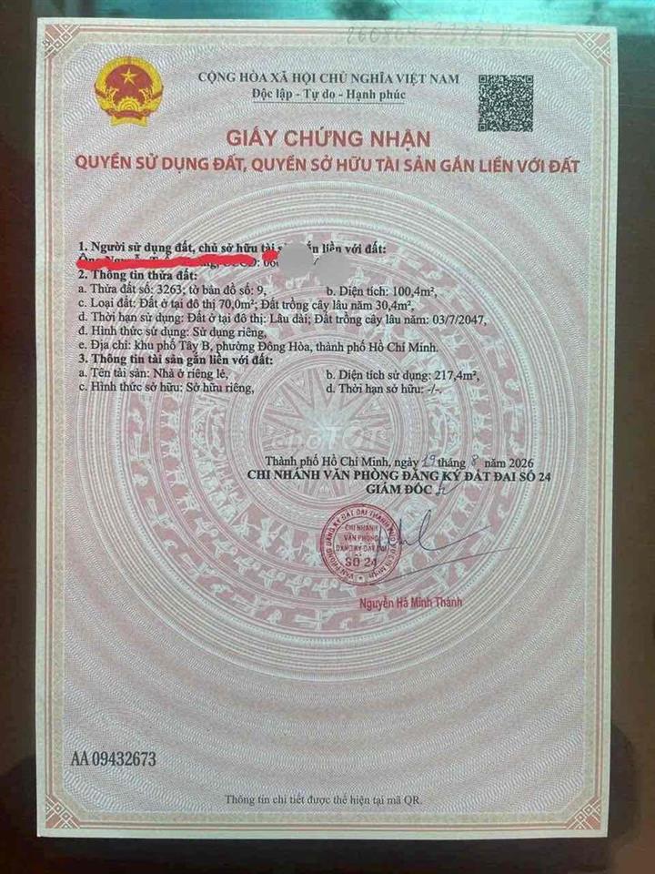 Bán căn nhà mới hoàn thiện 1 tret 2 lầu hoàn công ngay bigc go