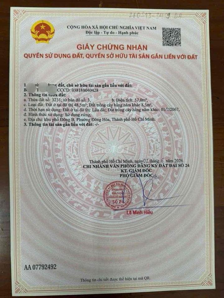 Bán căn nhà ngay trường hoc cấp 1/2