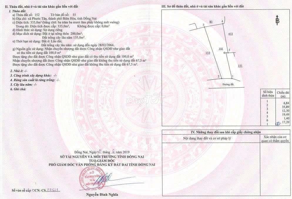 ​Bán đất nở hậu 335m² (200m² Thổ cư) Phước Tân