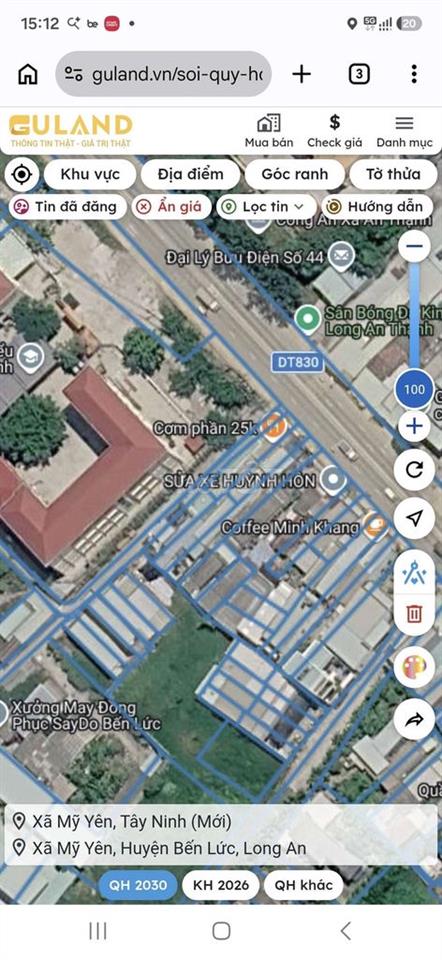 Bán đất hẽm đường Dt830 100m2 ng5 d20