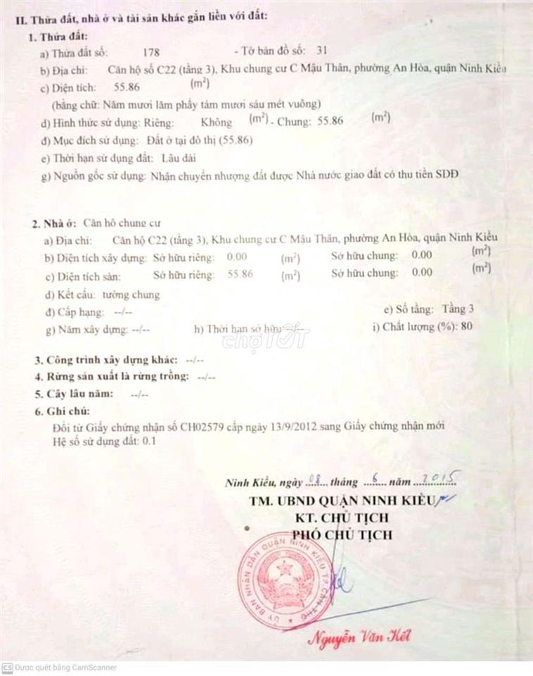 CC 56m2 mậu thân sổ hồng riêng, sát bên Cao đẳng Y tế Cần Thơ