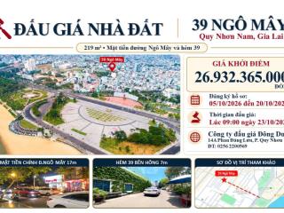 Bán căn 2 mặt tiền 39 Ngô Mây - 219m2 (Quảng trường Biển Quy Nhơn)