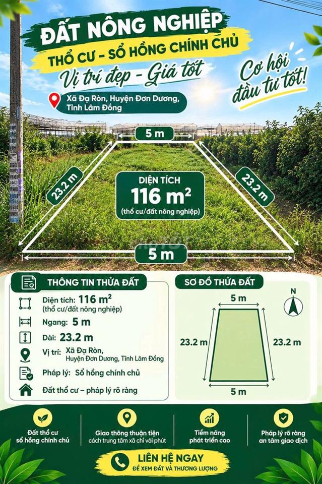 Bán đất Đơn Dương, sổ hồng chính chủ