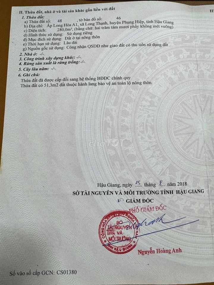 bán nhà và đất mặt tiền Quốc lộ 1A, Phụng hiệp, Hậu Giang cũ