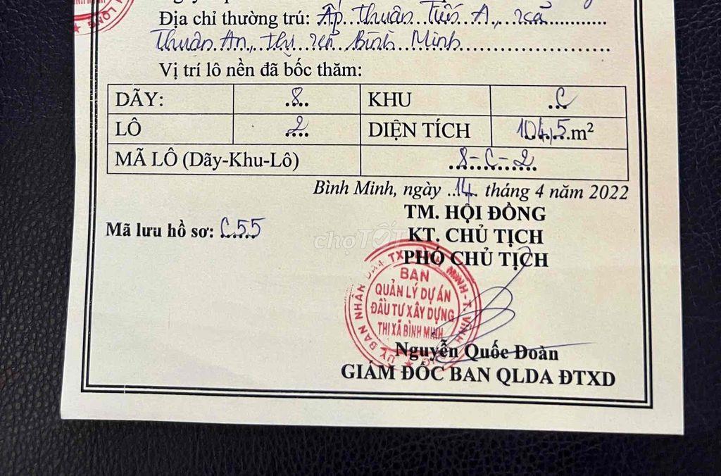 BÁN NỀN TÁI ĐỊNH CƯ CAO TỐC MỸ THUẬN - CẦN THƠ (BÌNH MINH, VĨNH LONG)