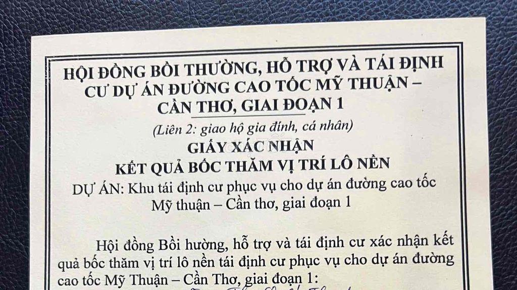 BÁN NỀN TÁI ĐỊNH CƯ CAO TỐC MỸ THUẬN - CẦN THƠ (BÌNH MINH, VĨNH LONG)