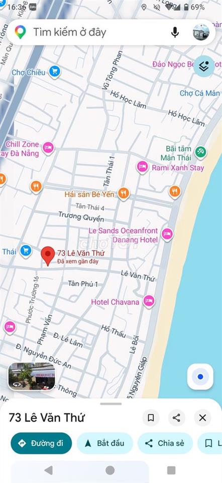 Đất Kiệt sát đường Lê Văn Thứ gần chợ và biển Mân Thái