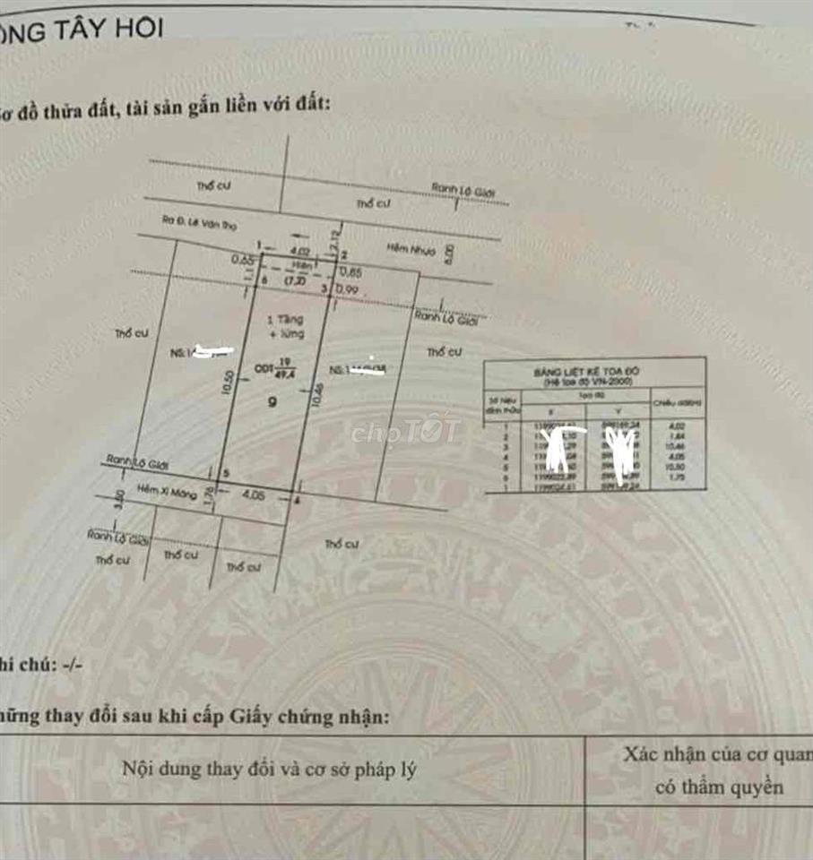 4x11 HẼM 3M LÊ VĂN THỌ