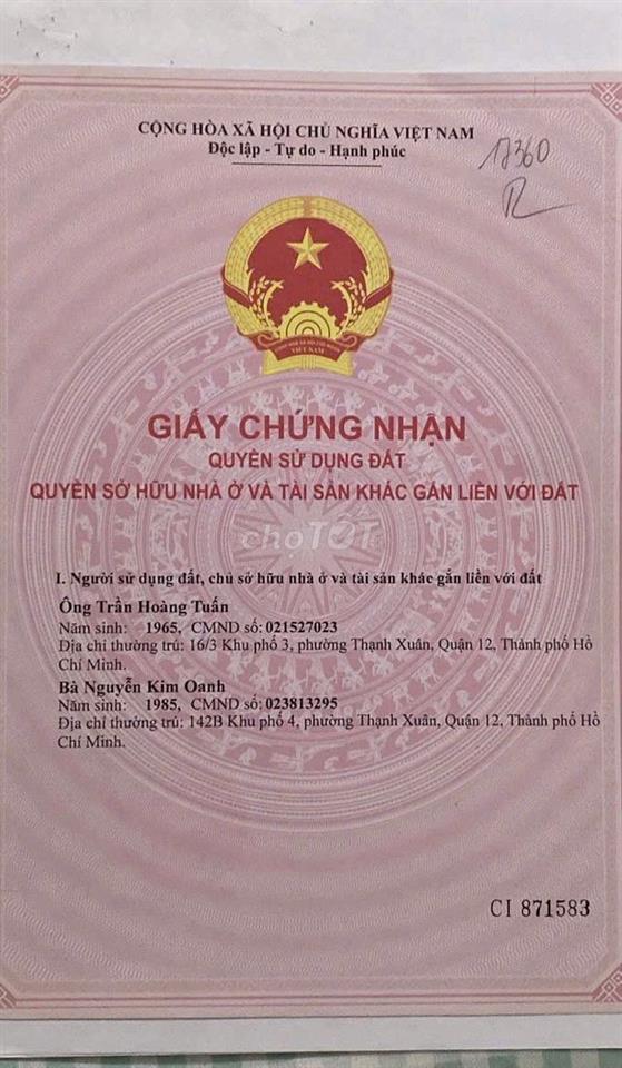 BÁN ĐẤT QUẬN 12