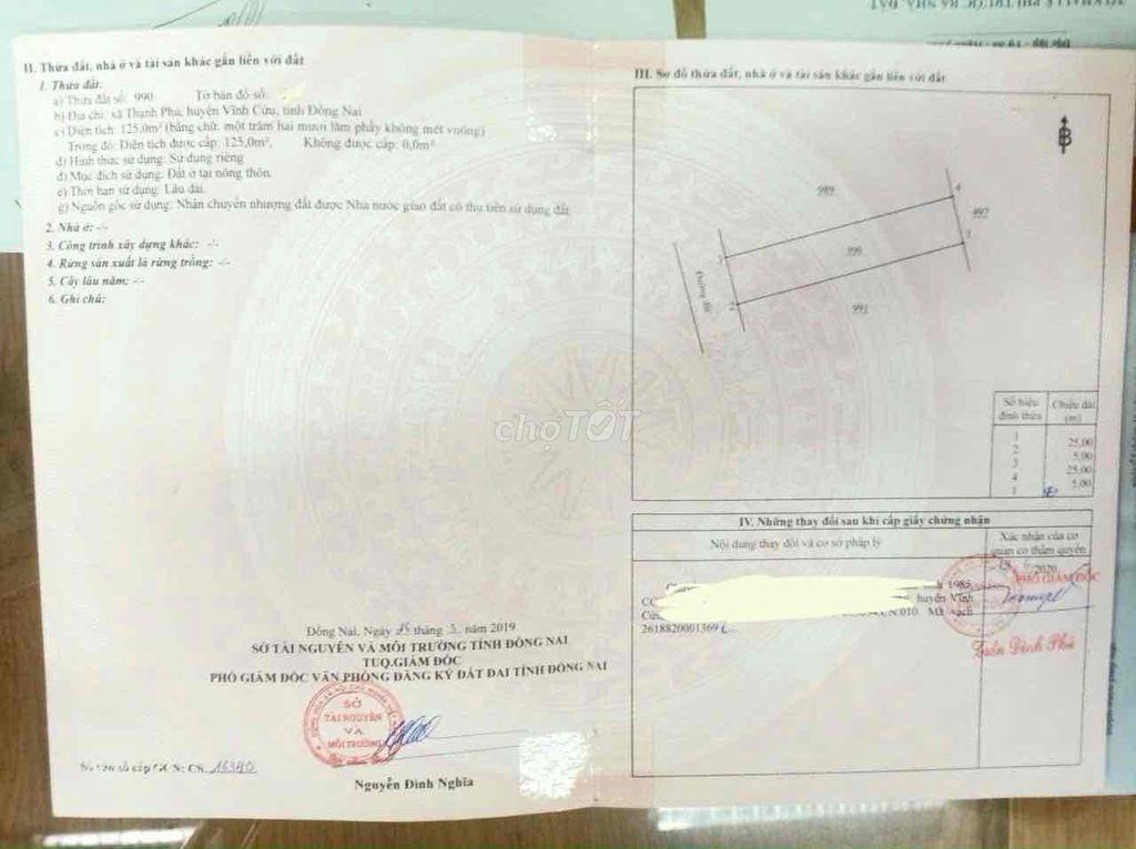 Bán lô đất 5x25 đường Trục 16 sổ riêng full thổ cư giá rẻ