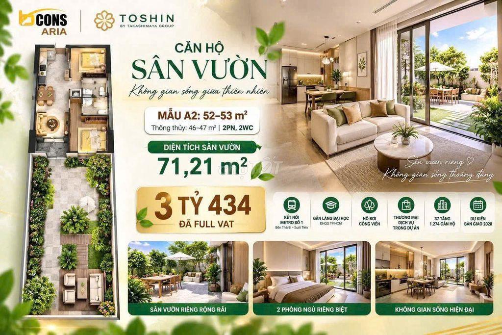 CĂN HỘ SÂN VƯỜN MẪU MỚI NHẤT DĨ AN