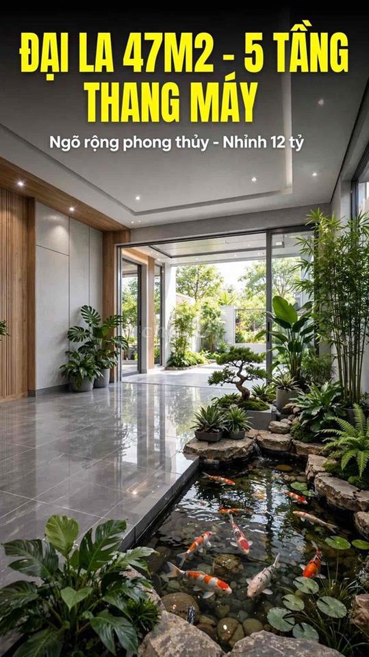 nhà phố Đại la 47m * 5 tầng thang máy - 12,5 tỷ
