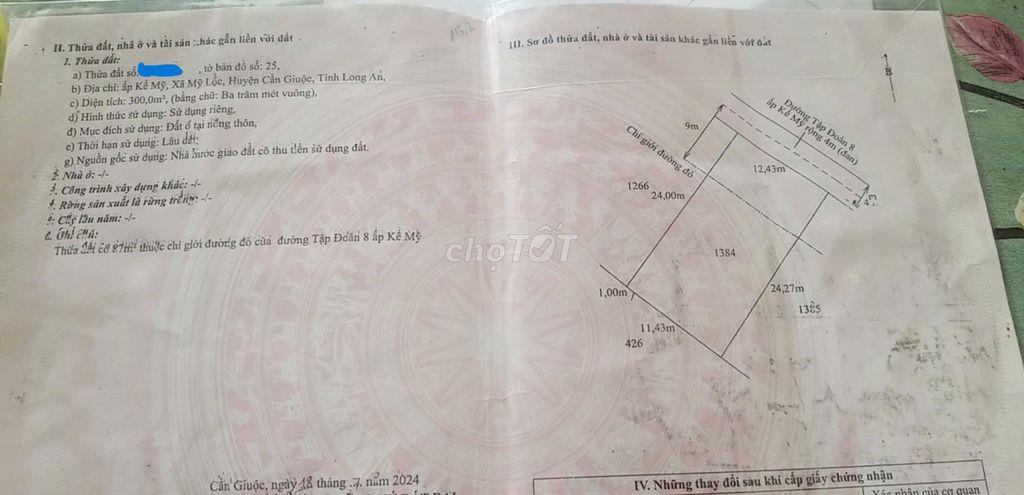 Cần bán gấp 01 nền đất SHR, 100% thổ cư