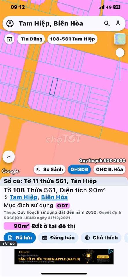 Bán đất khu tái định cư phường Tân Hiệp cũ (không qua trung gian)