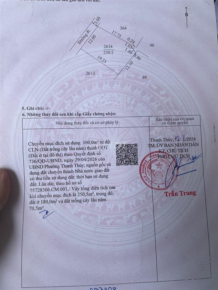 Bán đất kiệt tôn thất sơn 5,7tr/m2 giá rẻ nhất khi vực