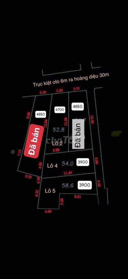 🔥CỤM 3 LÔ ĐẤT KIỆT OTO HOÀNG DIỆU CÁCH ĐƯỜNG 30M