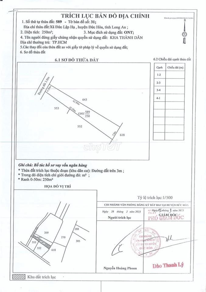 [BÁN GẤP TRẢ NỢ] 250M² ĐẤT THỔ CƯ SÁT CHỢ, TRƯỜNG HỌC - ĐẤT CHÍNH CHỦ
